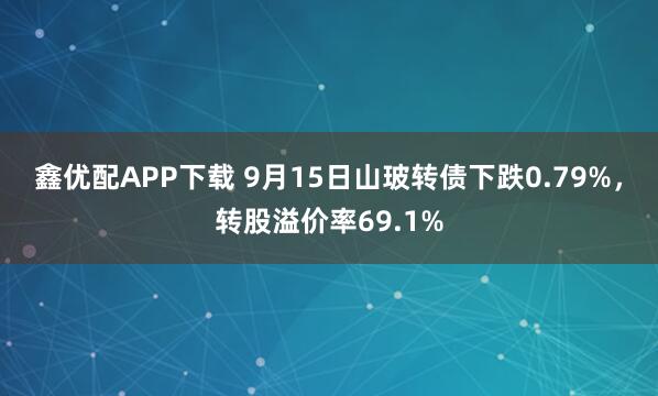 鑫优配APP下载 9月15日山玻转债下跌0.79%，转股溢价率69.1%
